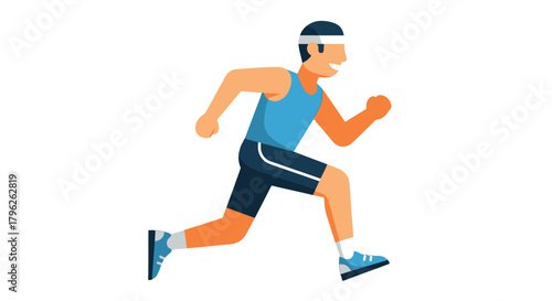 Energetic Athlete in Motion: A Vibrant Illustration of Sport and Physical Activity