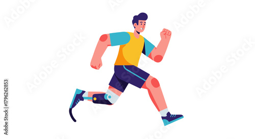 Energetic Athlete in Motion: Running Towards Future Goals with Strength and Endurance