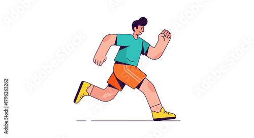 Energetic Runner In Action Against Black Background Illustrating Movement And Fitness