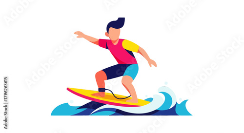 Energetic Surfer Riding Wave Against Dark Background Depicts Action and Excitement