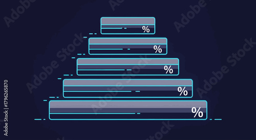 Cyber Block Stack Icons Set Cyber Monday Vector