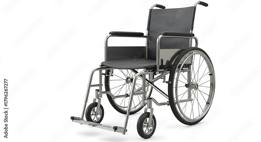 Fototapeta premium Wheelchair on White Background Mobility Assistance and Accessibility Aid
