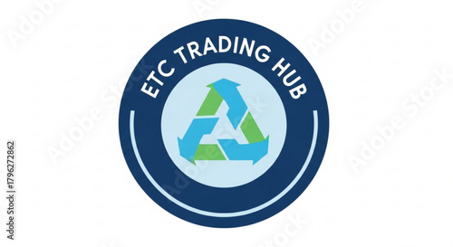 Logo of etc trading hub, featuring a circular design with interconnected arrows, representing collaboration and exchange