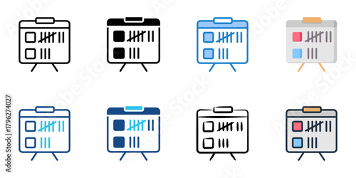 Voter turnout icon set multiple style collection 
