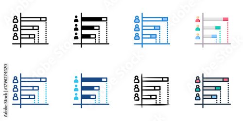 Political poll icon set multiple style collection 
