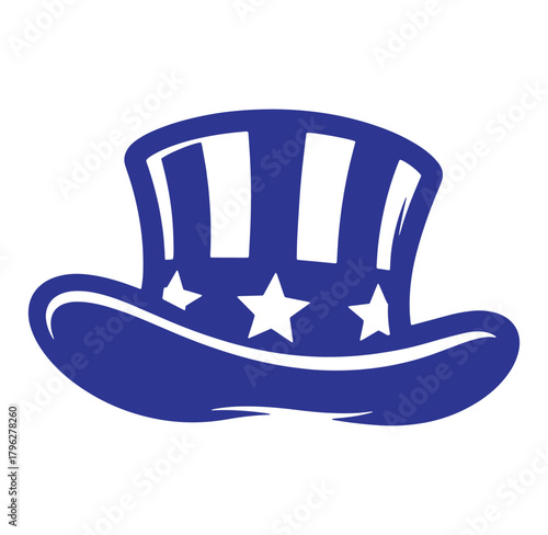 Patriotic uncle sam hat vector illustration for american independence day celebration