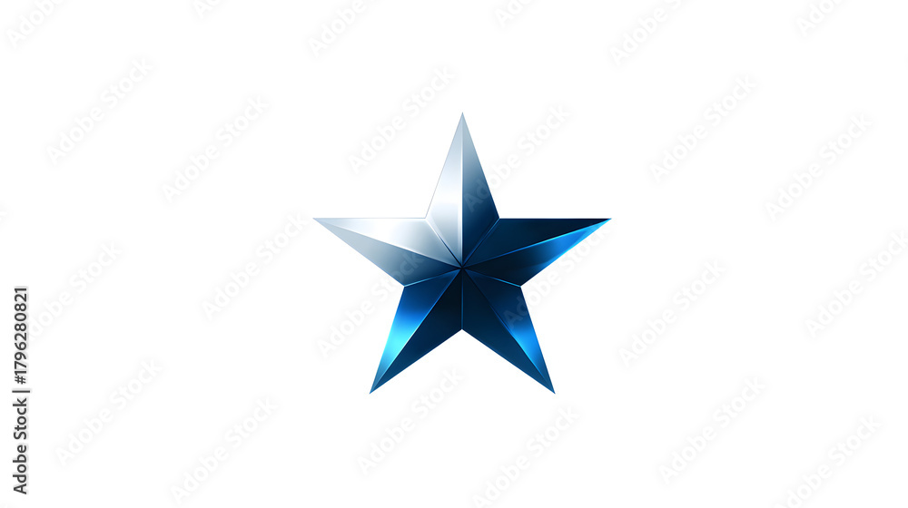 Obraz premium Blue star on white background
