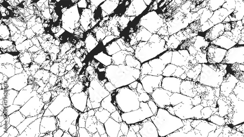 Cracked surface sketch, hand drawn vector pattern of irregular broken texture — stock vector