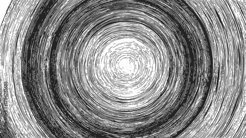 Concentric circles sketch hand drawn abstract textured background — stock vector