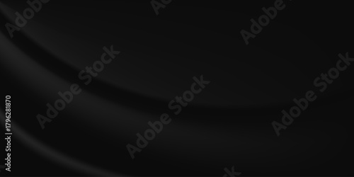 Dark black background abstract 3D geometric with wave effect decoration. Vector illustration