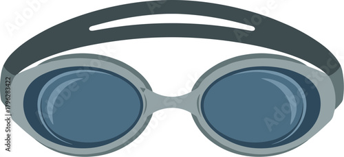 Flat Isolated Swimming Goggles Aquatic Sport Equipment Illustration Item