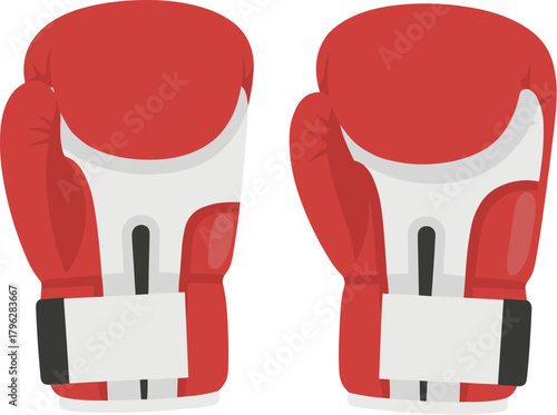 Simple Flat Design Boxing Gloves For Sport and Match Equipment Illustration