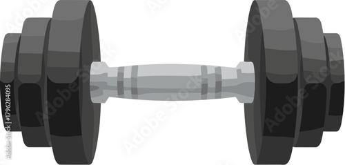 Isolated Flat Style Adjustable Dumbbell Fitness Training Equipment Illustration