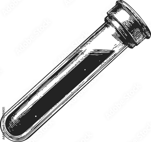 Wallpaper Mural Test tube sketch hand drawn laboratory glassware isolated on white — stock vector Torontodigital.ca