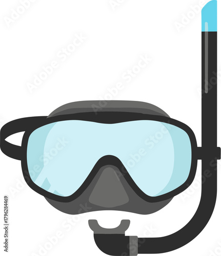 Simple Flat Style Snorkel Mask and Tube Scuba Diving Equipment