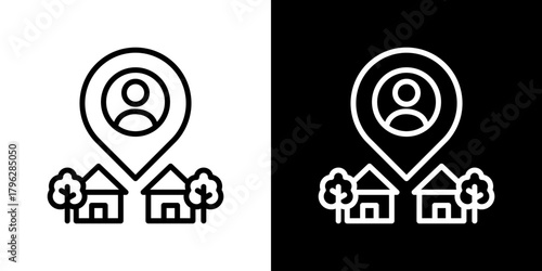 Local Icon Line Style Vector Illustration