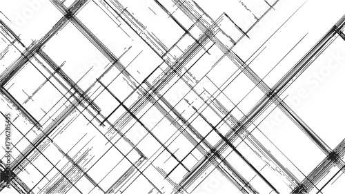 Abstract intersecting lines sketch, hand drawn geometric crisscross pattern — stock vector