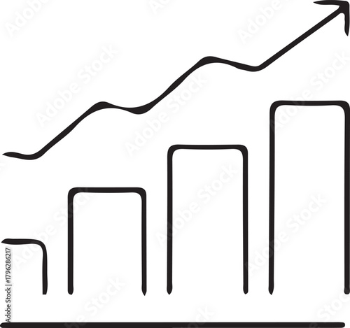 Clear vector diagram showing a sequential process flow with multiple stages and guiding arrows on a plain background
