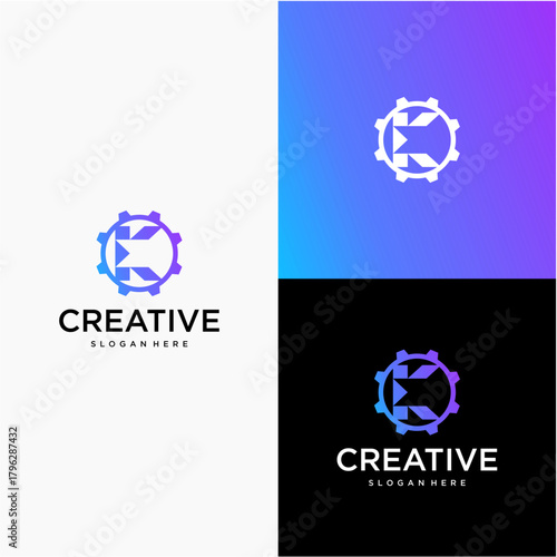 This logo features a circular symbol made of interconnected arrows, forming a continuous loop. The arrows point in a clockwise direction and create a geometric ring, suggesting movement, cycle, progre