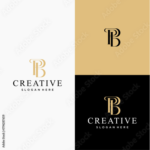 This vector logo features an elegant and modern monogram-style emblem formed by the overlapping letters B and P (or stylized double “B,” depending on interpretation).