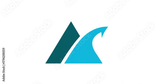 Abstract logo design with a mountain and wave, the design is modern and minimalist, suitable for a variety of businesses