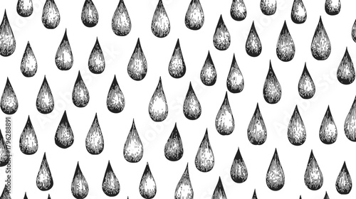 Wallpaper Mural Raindrop pattern sketch, hand drawn seamless black and white repeating background — stock vector Torontodigital.ca