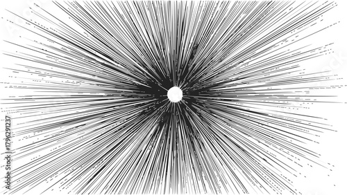 Wallpaper Mural Radial lines hand drawn sketch, black lines emanating from center point — stock vector Torontodigital.ca