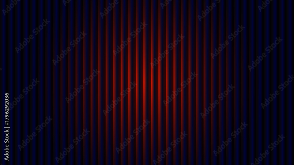 Obraz premium Abstract vertical lines with central red glow and blue gradient
