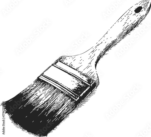 Paintbrush sketch hand drawn style isolated on white background — stock vector