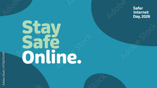 Stay Safe Online Message for Safer Internet Day 2026 with Abstract Background