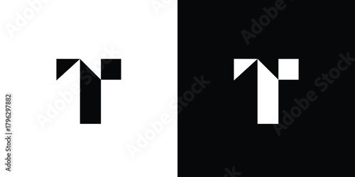 Modern and strong letter T initials logo design