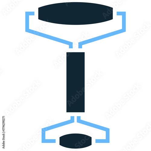 Face Roller Icon Vector Ideal for beauty, skincare, massage, self-care, and promotional graphics related to facial therapy and lymphatic drainage.