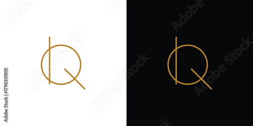 simple and unique letter BQ initials logo design