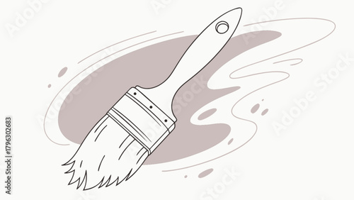 Paint brush illustration for painting projects and home improvement and artistic brush stroke design tool vector