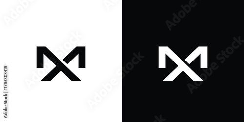 Strong and modern letter MX initials logo design