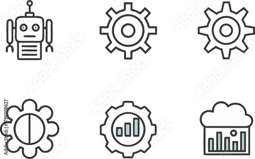 Machine Learning Algorithm Diagram Set. Machine Learning Data Intelligence Graphic. Machine Learning Computational Model Art. Machine Learning Predictive Analysis Illustration. Machine Learning Neural