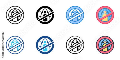 Sanctions icon set multiple style collection 
