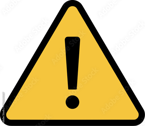 Simple Bold Exclamation Mark Triangle Symbol Sign Attention Illustration