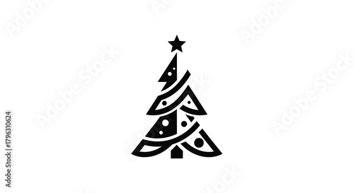 Icon set Christmas tree design elements, illustrator and vector