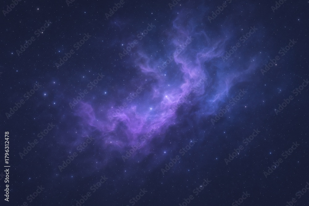 Fototapeta premium Cosmic Cloud in Deep Space: Nebula Formation with Stars and Galactic Dust Background