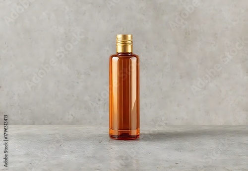 A brown glass bottle of healthy essential oil or medicine is isolated on white