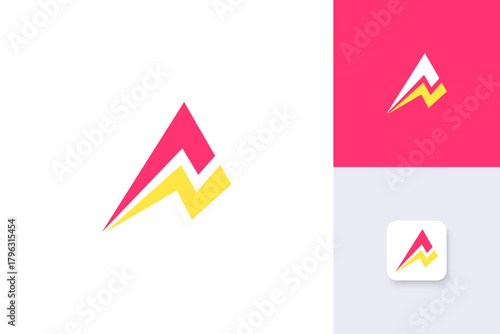 mountain energy logo design illustration vector template