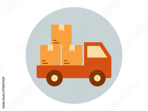 Cargo truck icon. Product delivery icon. Flat vector icons. Illustration concept.