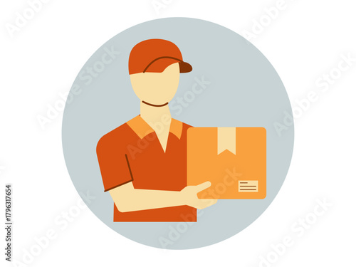 Courier icon. Product delivery icon. Flat vector icons. Illustration concept.