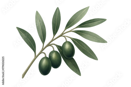 Wallpaper Mural Green olive branch with fruits depicting peace symbol Torontodigital.ca