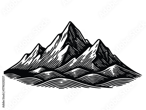 illustration of a majestic mountain peak.