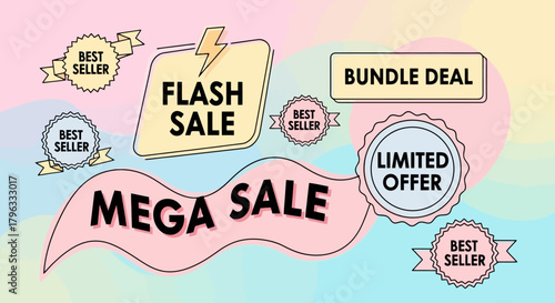 Colorful Promo Bubble Illustrations for Sale and Deals Modern Digital Design