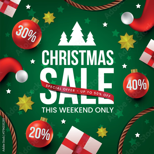 christmas sale poster banner