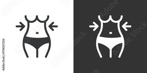 Slim Body Shape icon. Solid glyph series icon