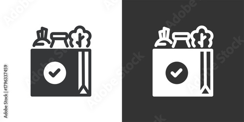 Healthy Grocery Shopping icon. Solid glyph series icon
